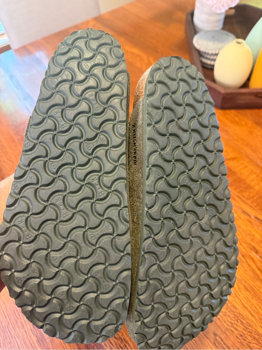 Birkenstock Men’s Boston Suede Leather in Thyme. - Picture 2 of 5
